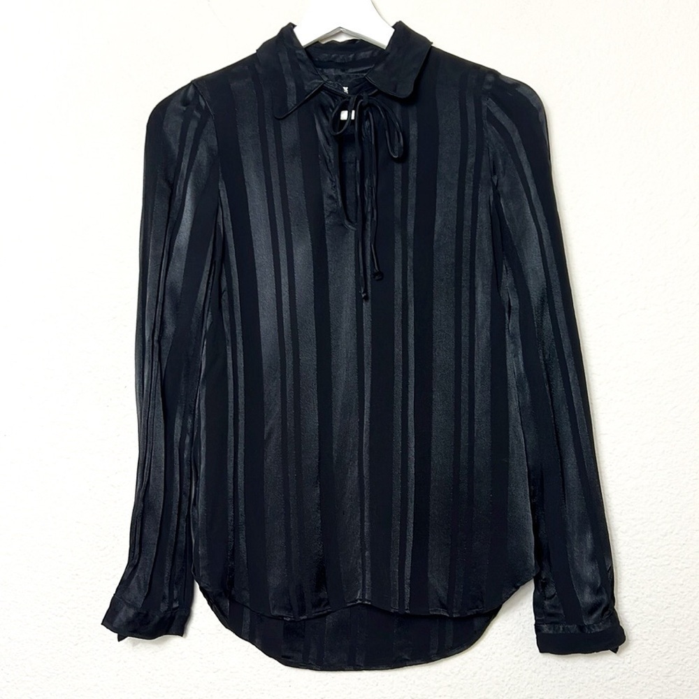 Reformation Striped Long Sleeve Blouse